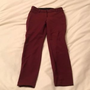 Skinny burgundy work pants - express - 0 short